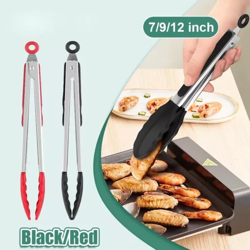 Silicone BBQ Grilling Tongs - Image 3
