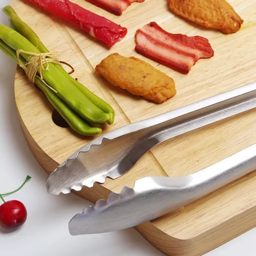 Extra Long 18-Inch Stainless Steel BBQ Tongs - Image 3