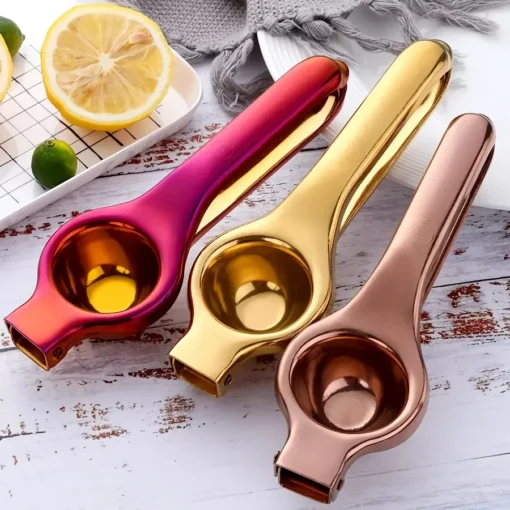Stainless Steel Golden Lemon Squeezer - Image 4