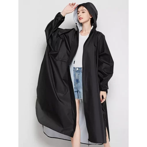 Long Waterproof Raincoat for Women - Image 6