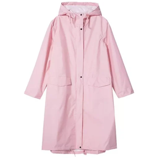 Stylish Long Hooded Waterproof Rain Jacket for All Seasons - Image 5