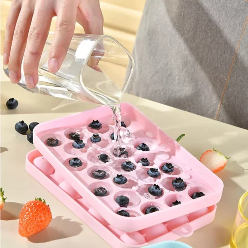 25-Grid Silicone Ice Cube Mold with Cover - Image 3