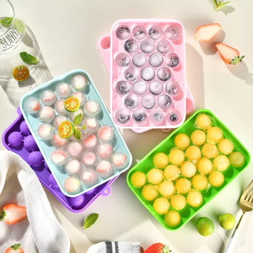 25-Grid Silicone Ice Cube Mold with Cover - Image 2