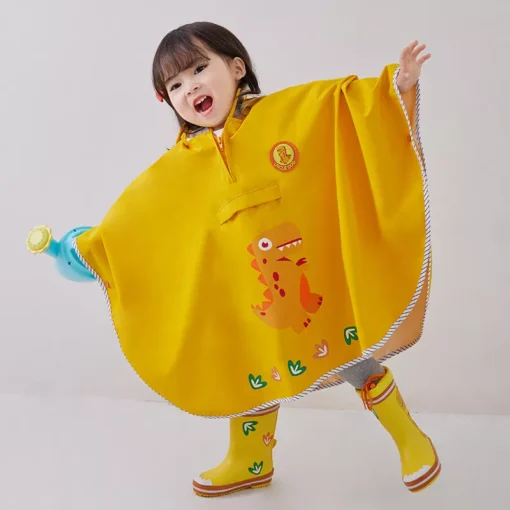 Kids’ Dinosaur Themed Waterproof Rain Poncho