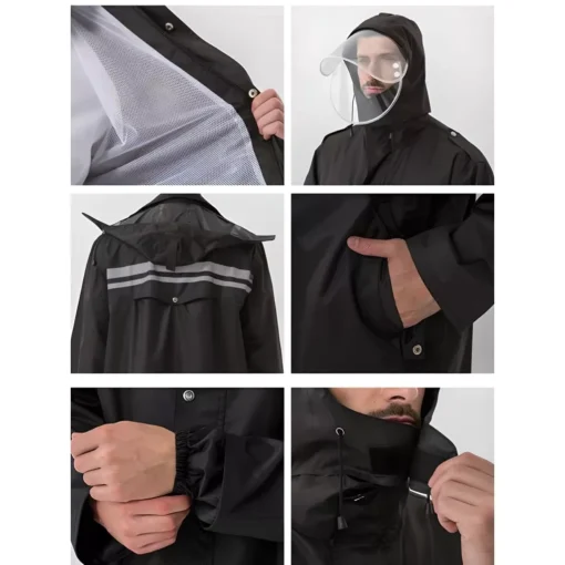 Men’s Long Waterproof Raincoat - Image 4