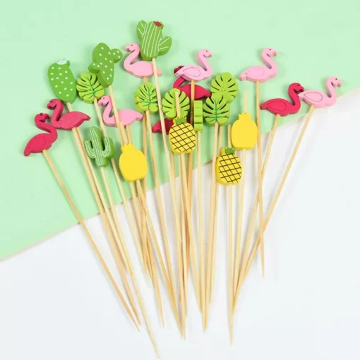 100pcs Flamingo Decorative Picks for Summer Party and Wedding Decor - Image 3