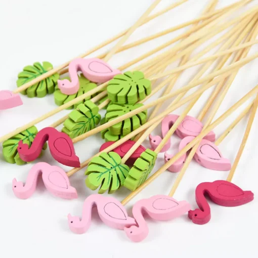 100pcs Flamingo Decorative Picks for Summer Party and Wedding Decor - Image 2