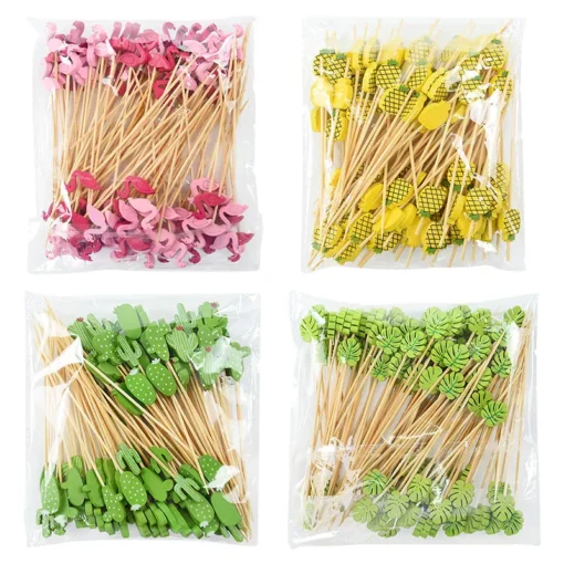 100pcs Flamingo Decorative Picks for Summer Party and Wedding Decor - Image 5