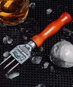 Japanese Style Stainless Steel Ice Crusher with Wooden Handle