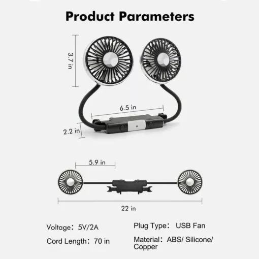 Summer Dual-Head USB Hose Fan - Image 6