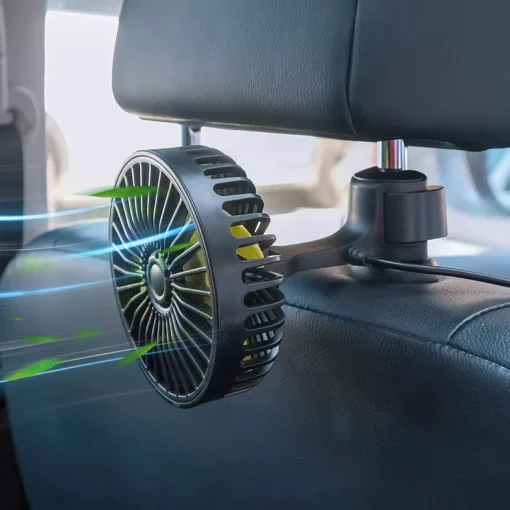 Portable Car Fan Cooler with USB and 3 Wind Settings - Image 2