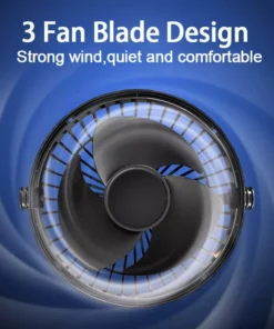 360° Dual Head Car Fan with USB Ports and Touch Control