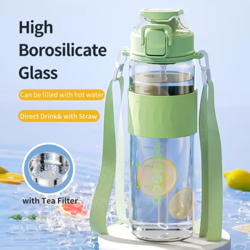 Insulated Glass Water Bottle with Tea Filter & Dual Drinking Modes - Image 4