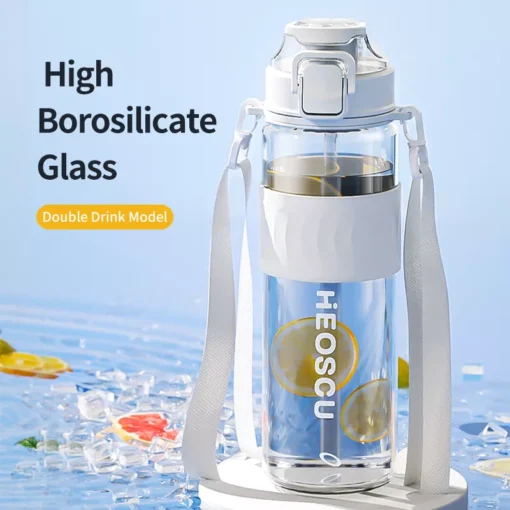 Insulated Glass Water Bottle with Tea Filter & Dual Drinking Modes - Image 2