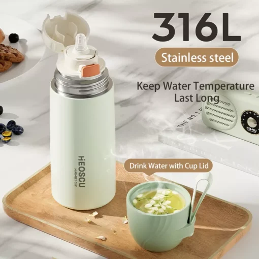Stainless Steel Insulated Water Bottle with Straw Lid - Image 2