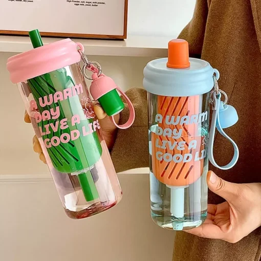 Cute 650ml Tritan Water Bottle with Filter for Girls and Women - Image 2