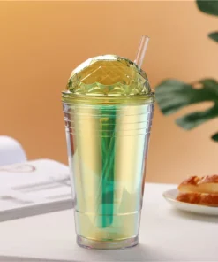 Colorful 560ml Double-Layer Straw Water Bottle for Kids