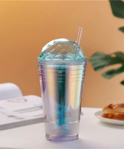 Colorful 560ml Double-Layer Straw Water Bottle for Kids