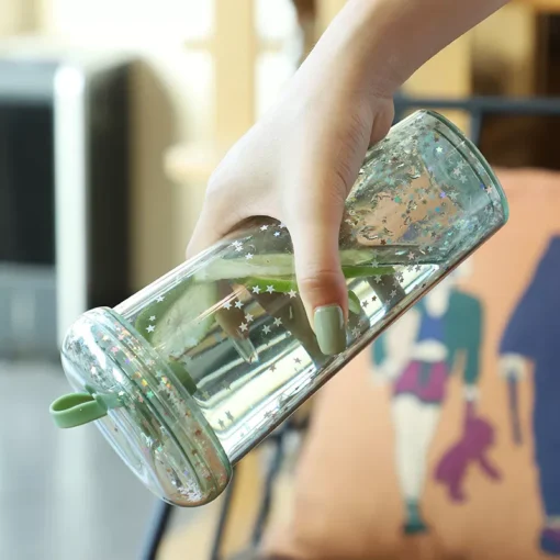 Sparkling Kawaii Bubble Tea Water Bottle with Straw - Image 6