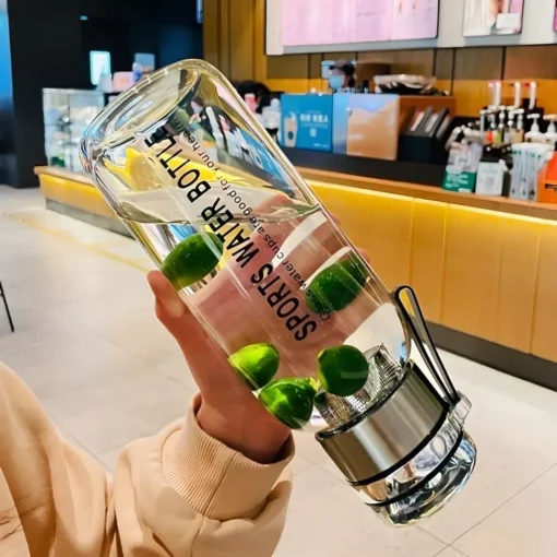 2L Large Capacity Portable Glass Water Bottle - Image 4