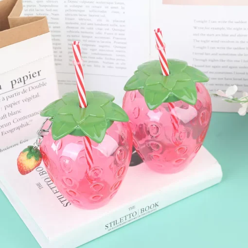 Cartoon Strawberry Straw Cup - Image 7