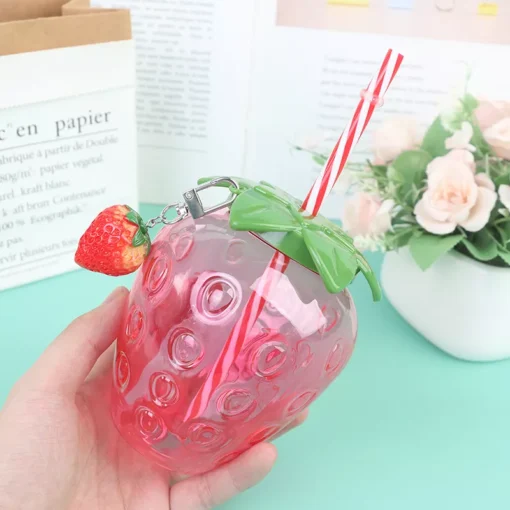 Cartoon Strawberry Straw Cup - Image 4