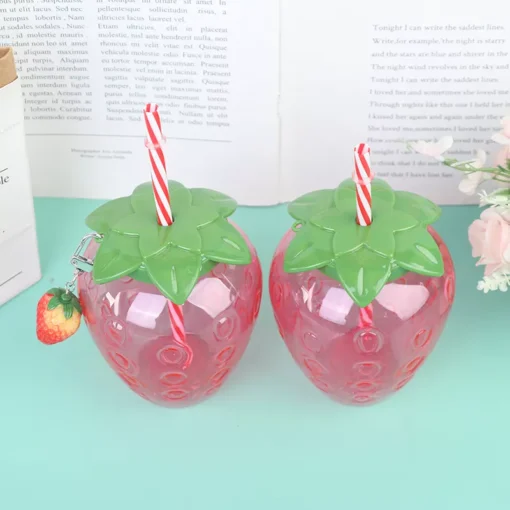 Cartoon Strawberry Straw Cup - Image 5