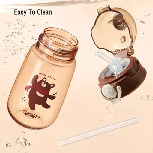 520ml Eco-Friendly Kids Water Bottle with Straw & Strap - Image 5