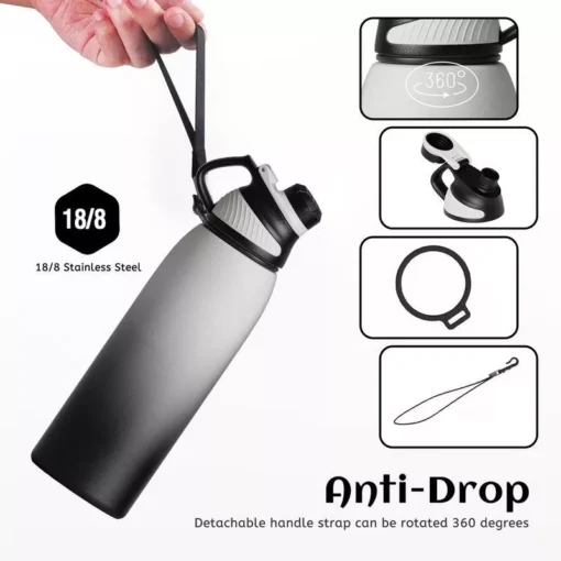 Stainless Steel Thermo Bottle with Magnetic Lid - Image 2