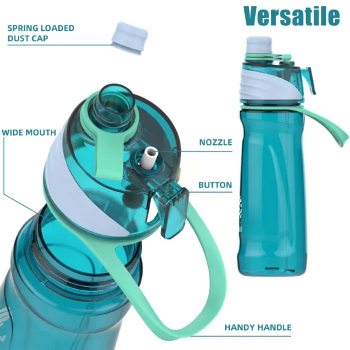950ml Dual-Function Sports Water Bottle with Spray Feature - Image 4
