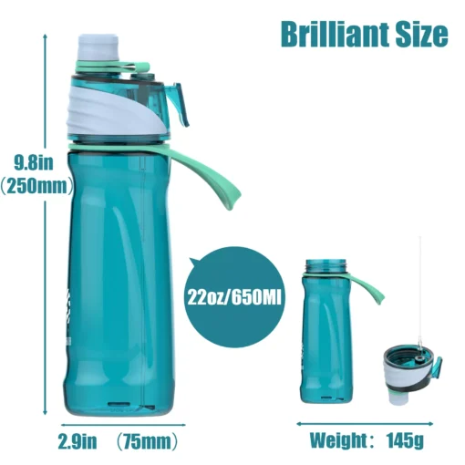 950ml Dual-Function Sports Water Bottle with Spray Feature - Image 7