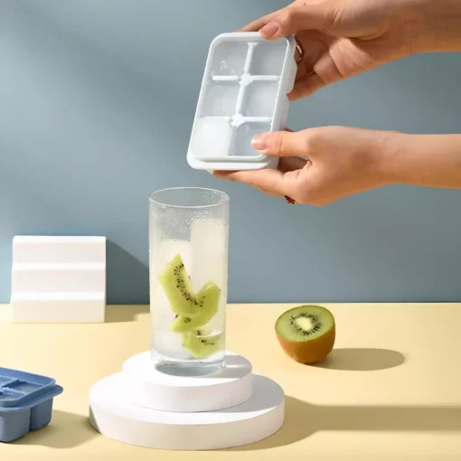 Modi Blue Silicone Ice Cube Tray with Removable Lid - Image 2
