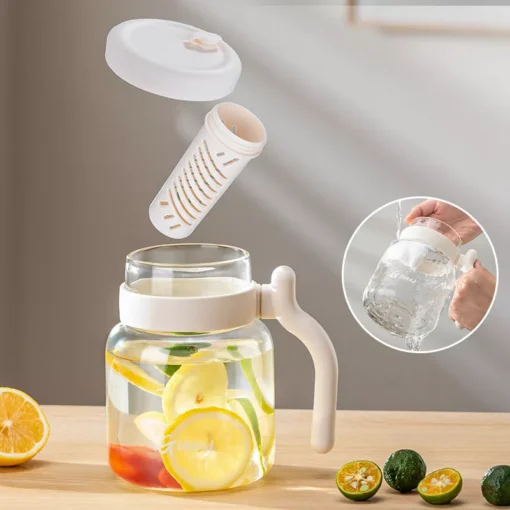 1000ML Glass Tumbler with Lid and Straw - Image 6