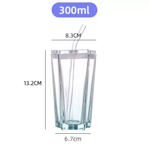 Starlight Gradient Glass Mug with Straw and Lid - Image 6