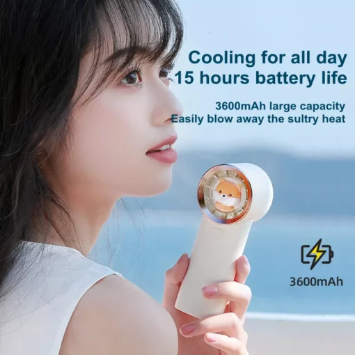 Lovely Squirrel Mini Pocket Fan USB Rechargeable Handheld Fan - Image 4