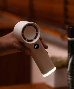 3600mAh USB Rechargeable Handheld Fan with LED Lamp
