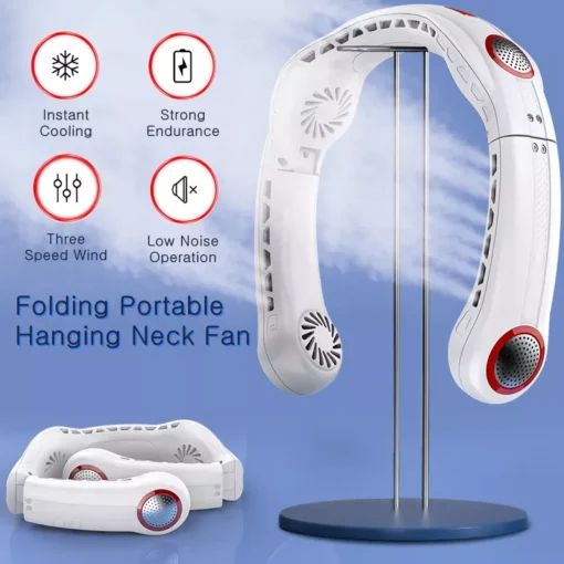 Portable Foldable Hanging Neck Fan - Image 3