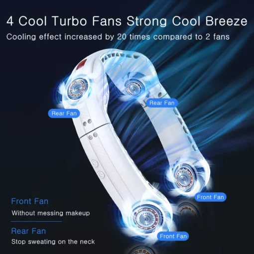 Portable Foldable Hanging Neck Fan - Image 4
