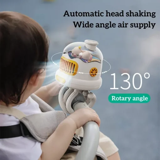 USB Rechargeable Portable Mosquito Repellent Stroller Fan - Image 3
