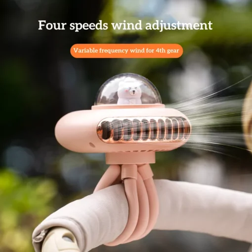 Portable Rechargeable Folding Stroller Fan - Image 3