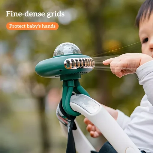 Portable Rechargeable Folding Stroller Fan - Image 4
