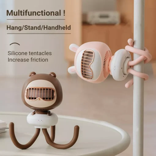 USB Charging Desktop Folding Fan - Image 3