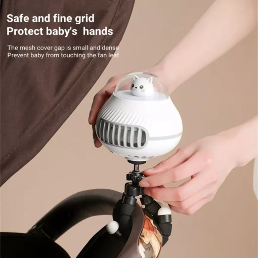 Safety Portable Bladeless Fan for Baby Strollers - Image 2