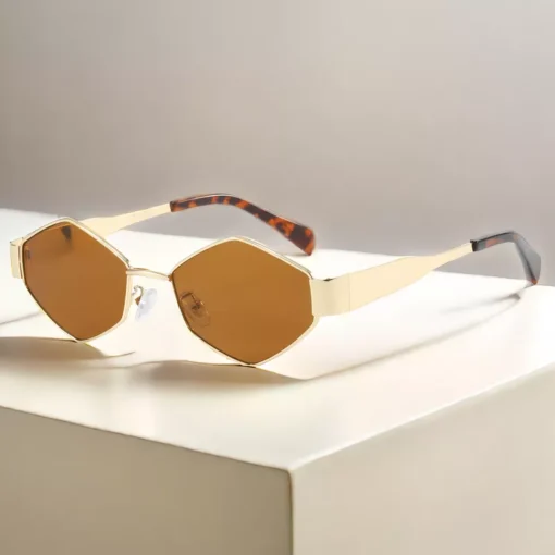 Vintage Hexagon Sunglasses - Image 3