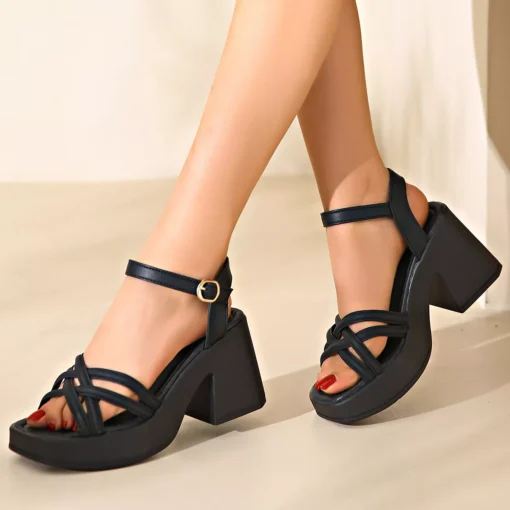 Fashion Chunky High Heel Sandals for Women - Image 4