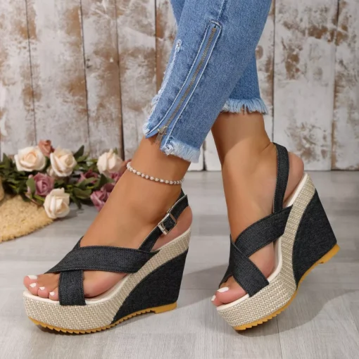 Thick Sole Wedge Heel Sandals for Women - Image 7