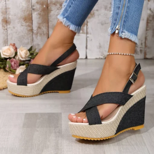 Thick Sole Wedge Heel Sandals for Women - Image 6
