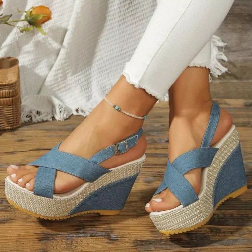 Thick Sole Wedge Heel Sandals for Women - Image 2