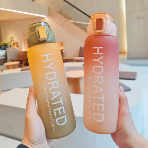 Large Capacity Gradient Frosted Water Bottle - Image 2
