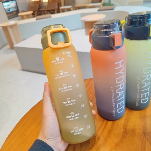 Large Capacity Gradient Frosted Water Bottle - Image 3